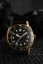 Men's gold Nivada Grenchen watch with leather strap Pacman Depthmaster Bronze 14123A16 Brown Leather 39MM Automatic