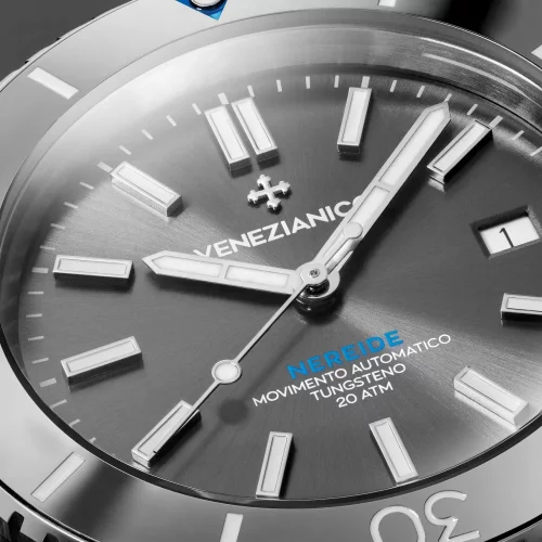 Men's Venezianico silver watch with steel strap Nereide Tungsteno 4521502C 42MM Automatic