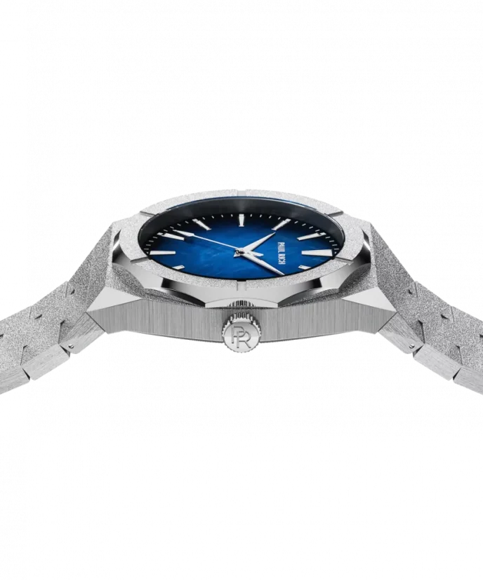 Men's silver Paul Rich watch with steel strap Frosted Star Dust Moonlit Wave - Silver 45MM