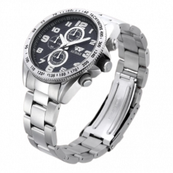 Męski srebrny zegarek Audaz Watches ze stalowym paskiem Sprinter ADZ-2025-01 - 45MM
