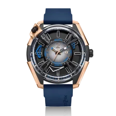 Herrenuhr Mazzucato in Schwarz mit Kautschukarmband LAX Dual Time Black / Gold - 48MM Automatic