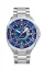 Zilverkleurig herenhorloge van Delma Watches met stalen riem band Star Decompression Timer Silver / Blue 44MM Automatic