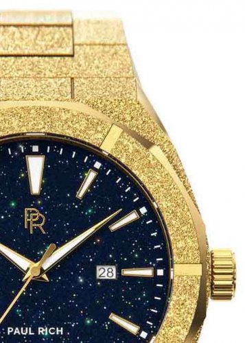 Montre homme en or Paul Rich avec bracelet en acier Star Dust Frosted - Gold Automatic 42MM