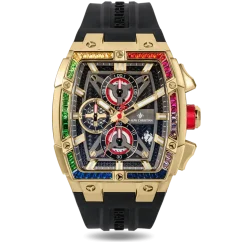 Men's gold Ralph Christian watch with a rubber band The Polaris Chrono Ice - Midnight Radiance 42,5MM