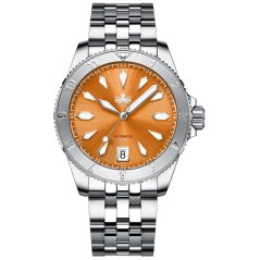 Montre Phoibos Watches pour homme en argent avec bracelet en acier Voyager PY026G - Automatic 39MM