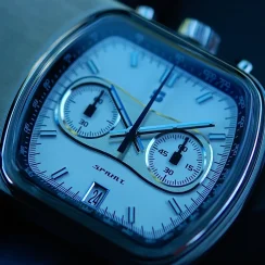 Męski srebrny zegarek Straton Watches ze skórzanym paskiem Cuffbuster Sprint White 37,5MM