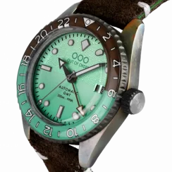 Herrenuhr aus Silber Out Of Order Watches mit Ledergürtel After 8 GMT 40MM Automatic