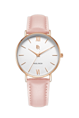 Ladies gold Paul Rich watch with genuine leather strap - Pink Leather