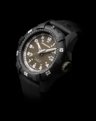 Zwart herenhorloge van ProTek Watches met een rubberen band Series PT1216 42MM Automatic