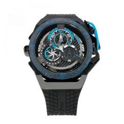 Men's Mazzucato black watch with rubber strap RIM Monza Black / Blue - 48MM Automatic