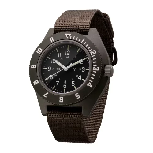 Orologio da uomo Marathon Watches in colore marrone con cinturino in nylon Sage Green Pilot's Navigator 41MM