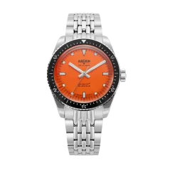 Montre Vulcain pour hommes en argent avec bracelet en acier Skindiver Nautique - Orange - Beads of Rice 44,5MM Automatic