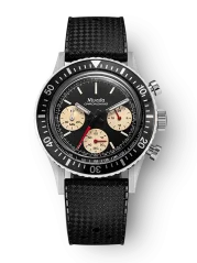 Stříbrné pánské hodinky Nivada Grenchen s gumovým páskem Chronoking 87033Q01 38MM