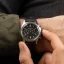 Montre Praesidus pour hommes de couleur argent avec un bracelet en cuir PAC-76 Black Leather 38MM