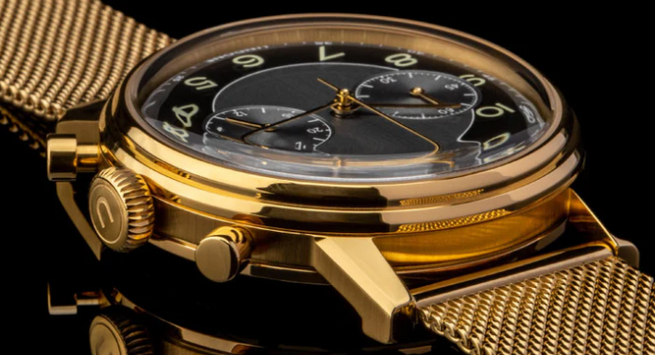 Muški srebrni sat Undone Watches s gumicom Vintage Tuxedo Gold 40MM