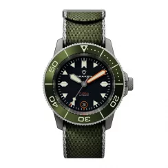 Strieborné pánske hodinky Draken s oceľovým pásikom Tugela – Green 42MM