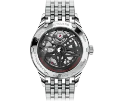 Męski srebrny zegarek Agelocer Watches z paskiem stalowym Schwarzwald II Series Silver Rainbow 41MM Automatic