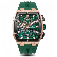 Relógio de homem Ralph Christian ouro com elástico The Polaris Chrono - Gold / Hunter Green 42,5MM