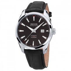 Relógio masculino Epos prata com pulseira de couro Passion 3401.132.20.15.25 43 MM Automatic