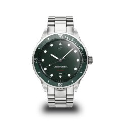 Reloj About Vintage plateado para hombre con correa de acero At´sea Green Turtle Vintage 1926 39MM