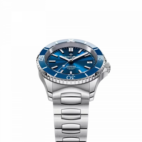 Men's Venezianico silver watch with steel strap Nereide 3121502C Blue 39MM Automatic