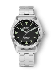 Stříbrné pánské hodinky Nivada Grenchen s ocelovým páskem Super Antarctic 32026A13 38MM Automatic