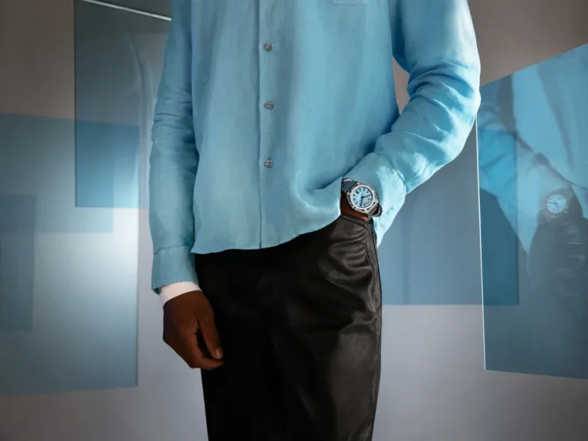 Men's silver Bomberg Watch with steel strap EDGE CYAN 43MM Automatic