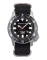 Stříbrné pánské hodinky Momentum s textilním páskem Torpedo Black Web NATO Solar 44MM