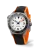 Relógio Undone Watches prata para homens com pulseira de borracha AquaLume Black / Orange 43MM Automatic
