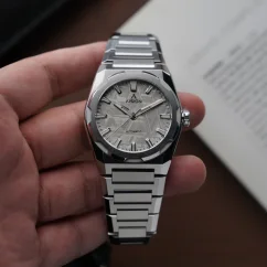 Men's silver Aisiondesign Watch with steel strap HANG Crafts - Meteorite Dial 40MM Automatic