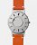 Men's silver Eone watch with leather strap Bradley KBT - Silver 40MM