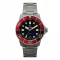 Men's silver Draken watch with steel strap Tugela – Red 42MM