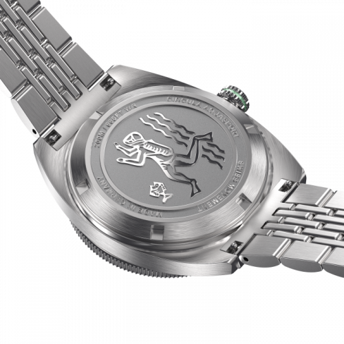Zilverkleurig herenhorloge van Circula Watches met stalen band AquaSport II -  Black 40MM Automatic