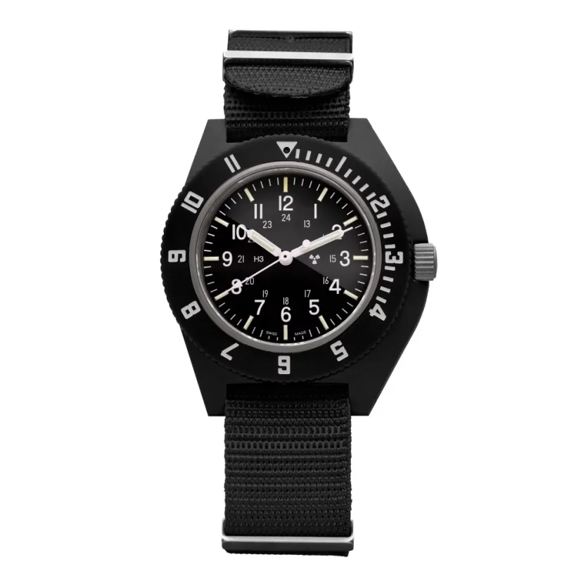 Men's black Marathon watch with nylon strap Black Pilot's Navigator 41MM