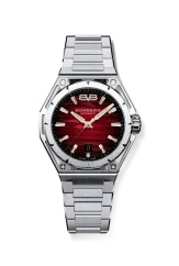 Stříbrné pánské hodinky Bomberg s ocelovým páskem EDGE RED 43MM Automatic