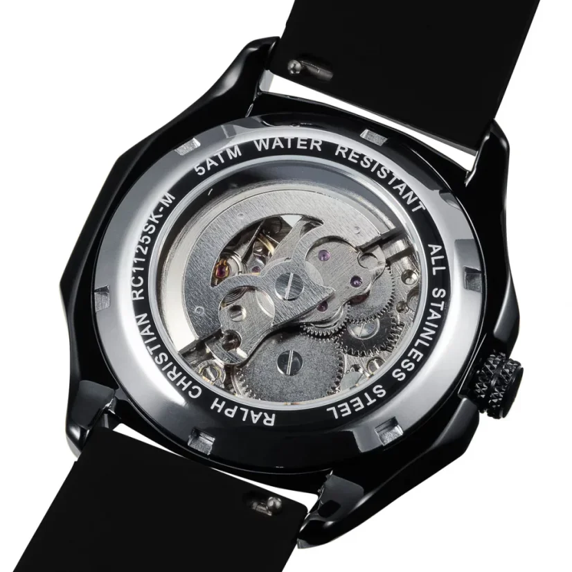 Ralph Christian hmusta miesten kello kuminauhalla The Avalon - Black Automatic 42MM