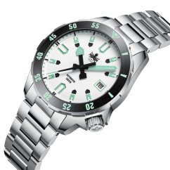 Men's silver Phoibos watch with steel strap Apollo PY056E - Automatic 39MM