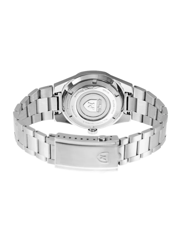 Men's silver Nivada Grenchen watch with steel strap F77 TITANIUM ANTHRACITE 68006A77 37MM Automatic