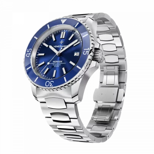 Reloj Venezianico plateado para hombre con correa de acero Nereide 3321502C Blue 42MM Automatic