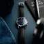 Montre Henryarcher Watches pour homme en couleur argent avec bracelet en cuir Kvantum - Matriks Nero 41MM