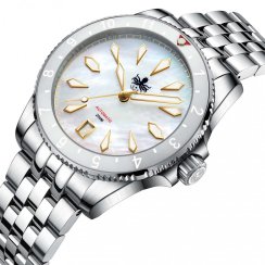 Muški srebrni sat Phoibos Watches s čeličnim remenom Voyager PY035E - Automatic 39MM