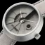 Men's silver 22Designstudio Watches watch with leather strap 4D Concrete Grey 44MM