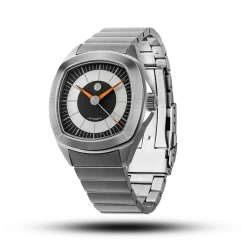 Montre Ferro & Company pour hommes en argent avec bracelet en acier TIME MASTER 70 ARGENT 39MM