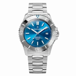 Relógio masculino de prata Venezianico com bracelete de aço Nereide Tungsteno 4521501C Blue 42MM Automatic