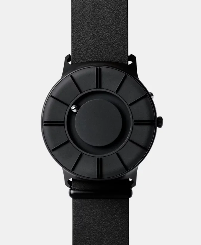Men's black Eone watch with leather strap Bradley Apex Leather - Black 40MM