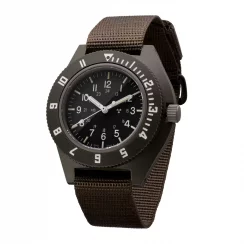 Hnědé pánské hodinky Marathon Watches s nylonovým páskem Sage Green Pilot's Navigator 41MM