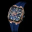 Ralph Christian kultainen miesten kello kuminauhalla The Polaris Chrono - Rose Gold / Royal Blue 42,5MM