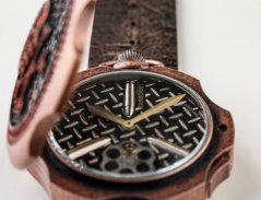 Relógio Mondia ouro para homens com pulseira de couro Tambooro Bullet Dirty Bronze Red 48MM Limited Edition
