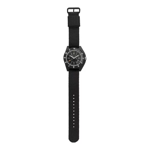 Miesten musta Marathon Watches - kello nylon rannekorulla Black Pilot's Navigator with Date 41MM