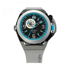 Orologio Mazzucato bracciale da uomo nero con elastico RIM Scuba Black / Silver - 48MM Automatic